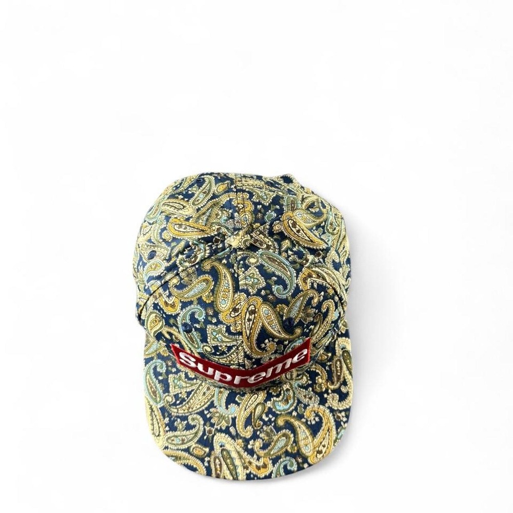 Rare Grail Supreme Navy Green Paisley Camp Cap - Picture 2 of 6